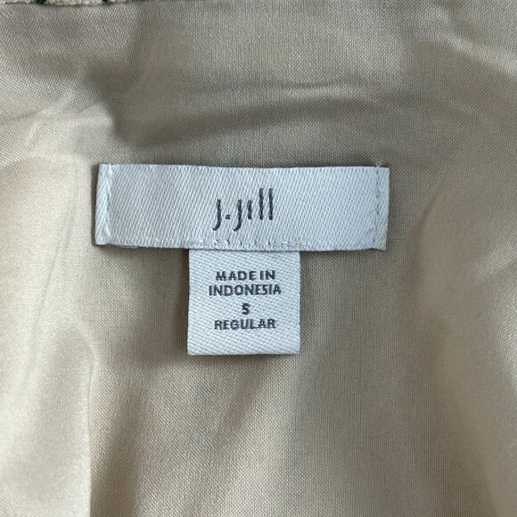 J. Jill Womens Floral Print Single Button Blazer Jacket Small Linen Blend Beige - Picture 3 of 9